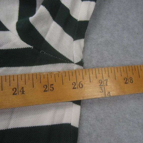 Ralph Lauren Polo Golf Shirt Mens XXL Green Striped Long Sleeve Rugby Preppy - Picture 11 of 12